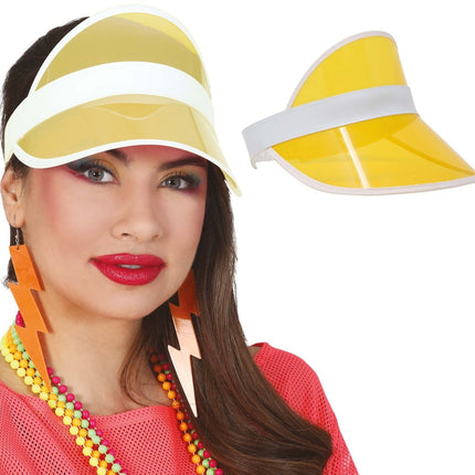 Neon 80S Zonneklep Geel 25cm van Fiestas Guirca koop je bij Partywinkel