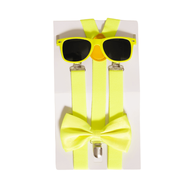 Neon Gele Accessoireset 3 delig van Partychimp koop je bij Partywinkel