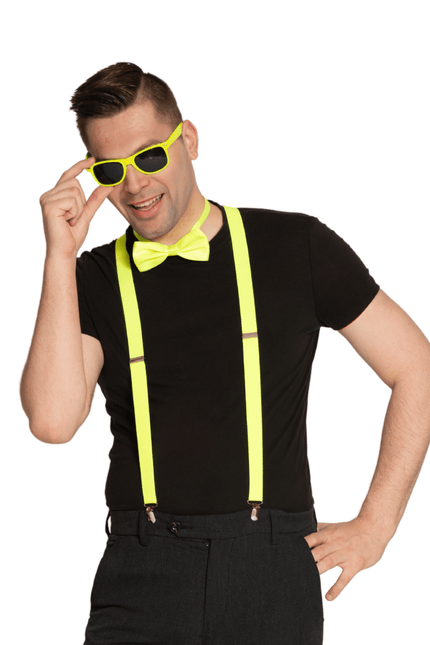 Neon Gele Accessoireset 3 delig van Partychimp koop je bij Partywinkel