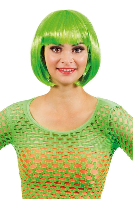 Neon Groene Pruik Boblijn van Wilbers & Wilbers koop je bij Partywinkel