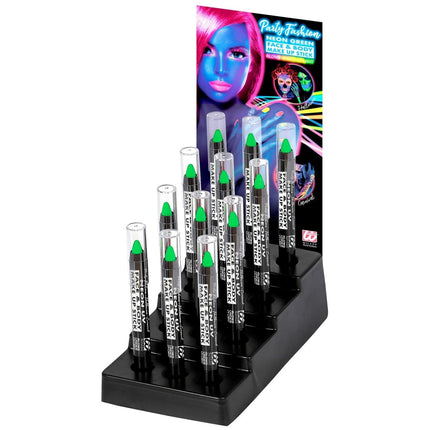 Neon Groene Schmink Potlood Glow In The Dark 3,5ml van Widmann koop je bij Partywinkel