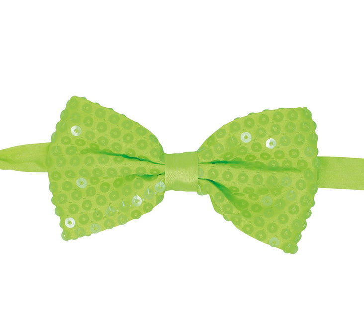 Neon Groene Strik Glitter 13cm van Fiestas Guirca koop je bij Partywinkel