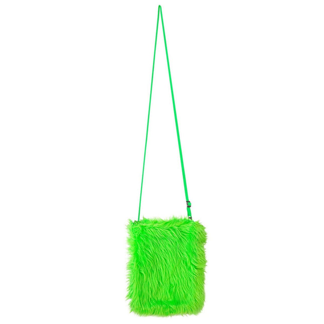 Neon Groene Tas Pluche 25cm van Widmann koop je bij Partywinkel