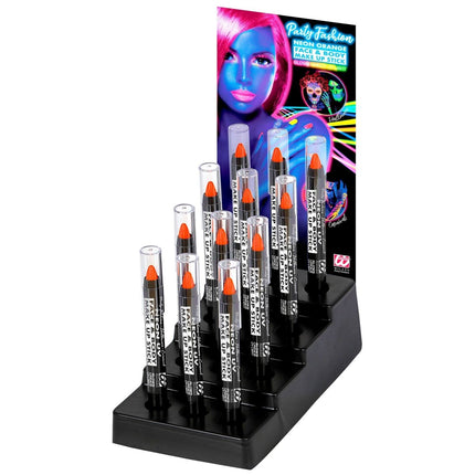 Neon Oranje Schmink Potlood Glow In The Dark 3,5ml van Widmann koop je bij Partywinkel