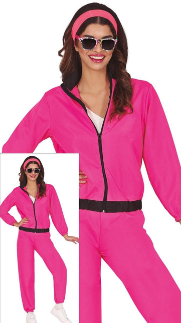 Neon Roze Trainingspak Fout Dames 2 delig van Fiestas Guirca koop je bij Partywinkel