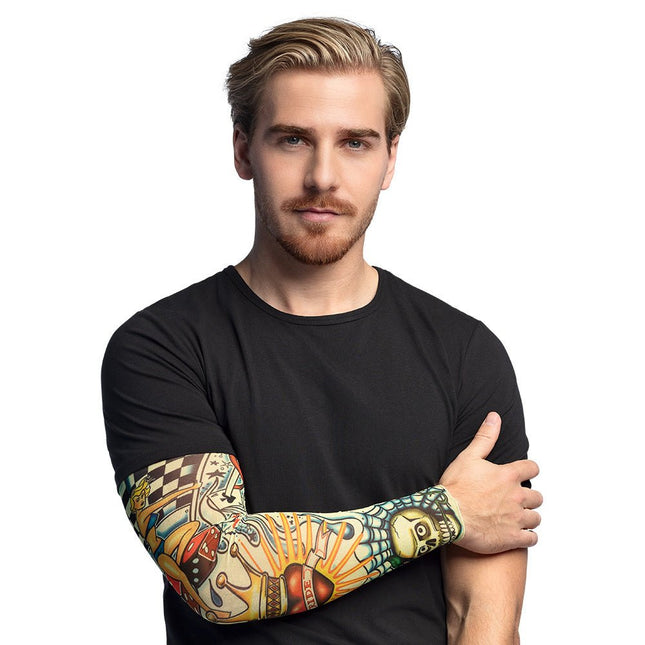 Nep Tattoo Mouw Doodshoofd van Boland koop je bij Partywinkel