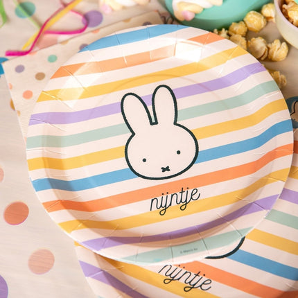 Nijntje Borden Gekleurd 23cm 8st van Haza Witbaard koop je bij Partywinkel