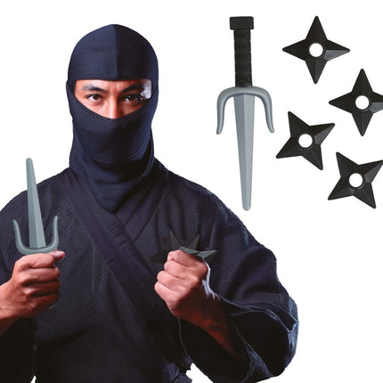 Ninja Nep Nunchaku Zwart Zilver 5st van Fiestas Guirca koop je bij Partywinkel