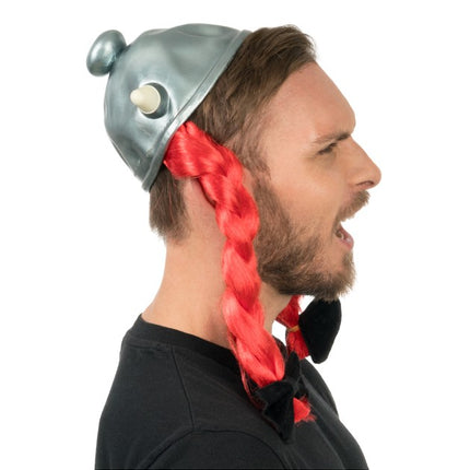 Asterix Obelix Helm met Rode Vlechten 52x40cm