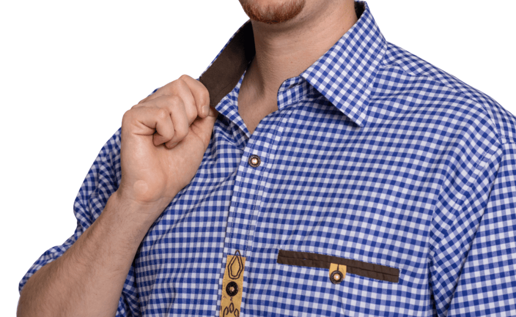 Oktoberfest Blouse Blauw Wit van Tannhauser koop je bij Partywinkel