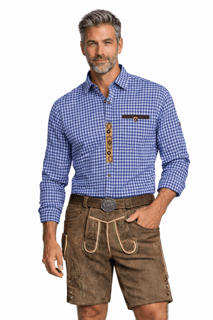 Oktoberfest Blouse Blauw Wit van Tannhauser koop je bij Partywinkel