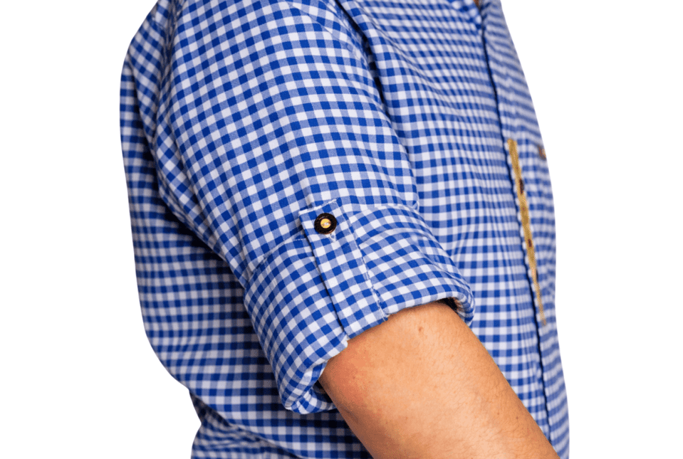 Oktoberfest Blouse Blauw Wit van Tannhauser koop je bij Partywinkel