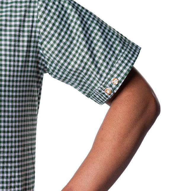 Oktoberfest Blouse Groen Heren Korte Mouw van Partychimp koop je bij Partywinkel