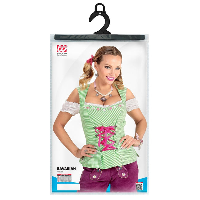Oktoberfest Blouse Groen Roze Dames van Widmann koop je bij Partywinkel