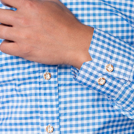 Oktoberfest Blouse Lichtblauw Heren van Partychimp koop je bij Partywinkel