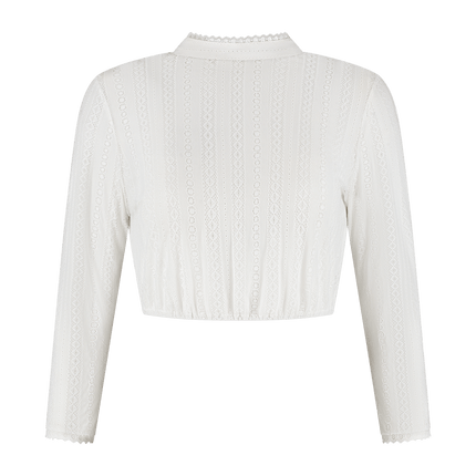 Oktoberfest Blouse Wit Dames Kraagje van Haus Huberts koop je bij Partywinkel