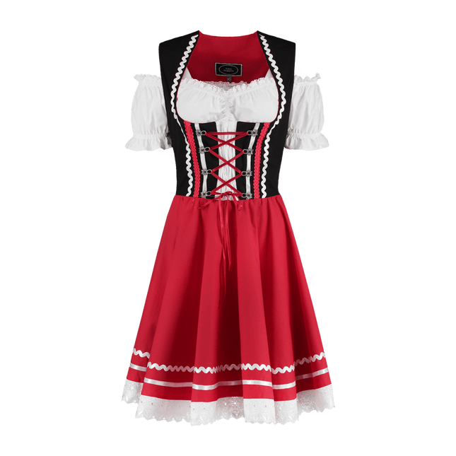 Oktoberfest Dirndl Jurk Oktoberfest Rood Wit Dames 2 Delig van Haus Huberts koop je bij Partywinkel