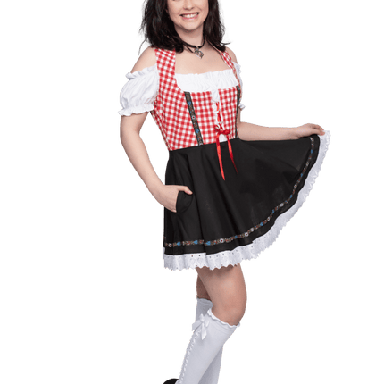 Oktoberfest Dirndl Jurk Oktoberfest Rood Wit Zwart Dames van Haus Huberts koop je bij Partywinkel