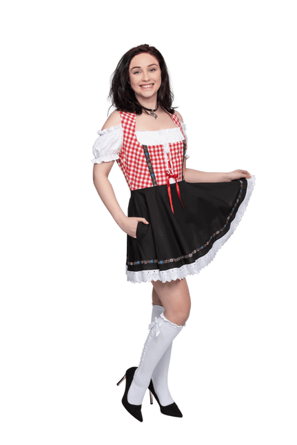 Oktoberfest Dirndl Jurk Oktoberfest Rood Wit Zwart Dames van Haus Huberts koop je bij Partywinkel