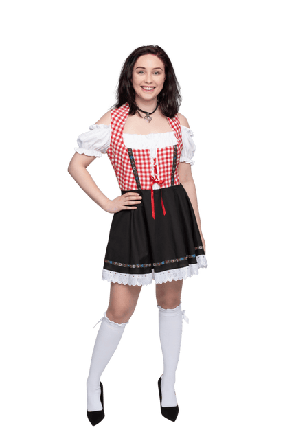 Oktoberfest Dirndl Jurk Oktoberfest Rood Wit Zwart Dames van Haus Huberts koop je bij Partywinkel