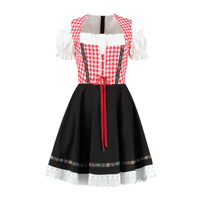 Oktoberfest Dirndl Jurk Oktoberfest Rood Wit Zwart Dames van Haus Huberts koop je bij Partywinkel