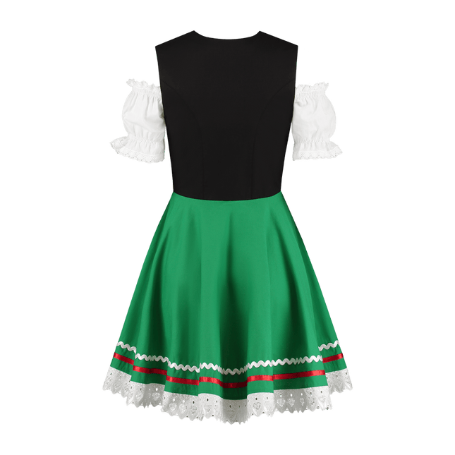 Oktoberfest Dirndl Jurk Oktoberfest Zwart Groen Dames 2 Delig van Haus Huberts koop je bij Partywinkel