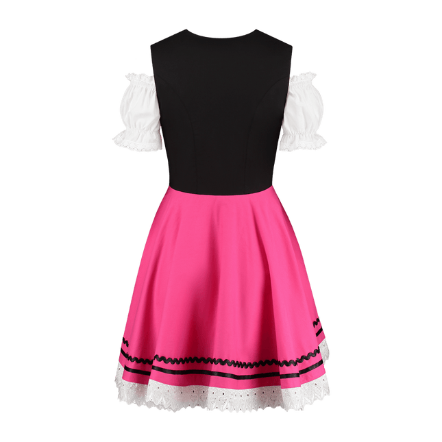 Oktoberfest Dirndl Jurk Oktoberfest Zwart Roze Dames 2 Delig van Haus Huberts koop je bij Partywinkel