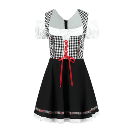 Oktoberfest Dirndl Jurk Oktoberfest Zwart Wit Dames van Haus Huberts koop je bij Partywinkel