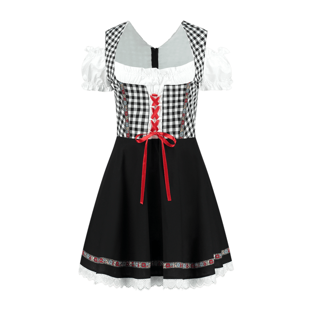 Oktoberfest Dirndl Jurk Oktoberfest Zwart Wit Dames van Haus Huberts koop je bij Partywinkel