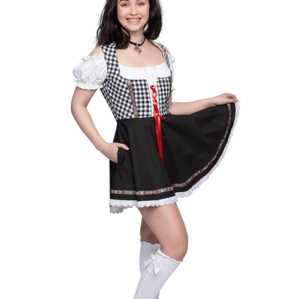 Oktoberfest Dirndl Jurk Oktoberfest Zwart Wit Dames van Haus Huberts koop je bij Partywinkel