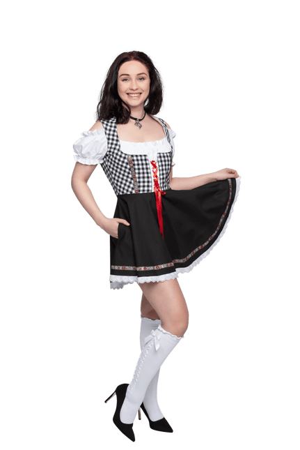 Oktoberfest Dirndl Jurk Oktoberfest Zwart Wit Dames van Haus Huberts koop je bij Partywinkel