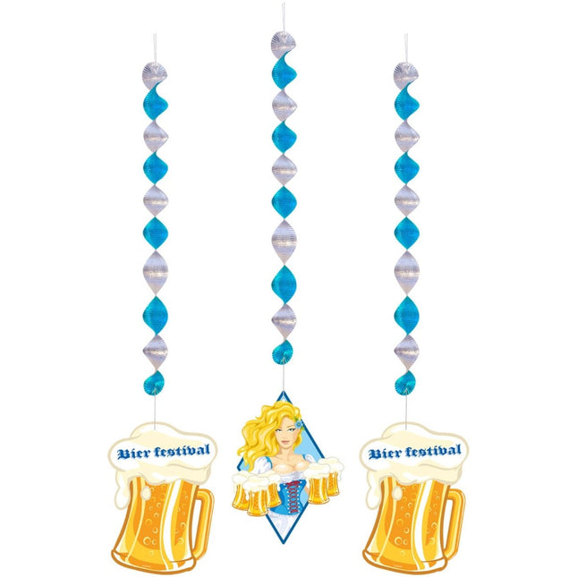 Oktoberfest Hangdecoratie Bierpullen 75cm 3st van Folat koop je bij Partywinkel