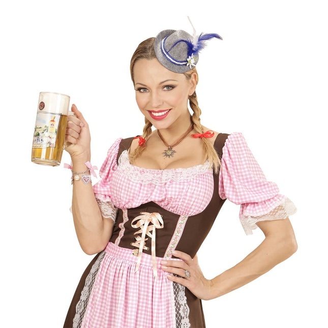 Oktoberfest Hoed Tiroler Mini Met Blauwe Veren van Widmann koop je bij Partywinkel