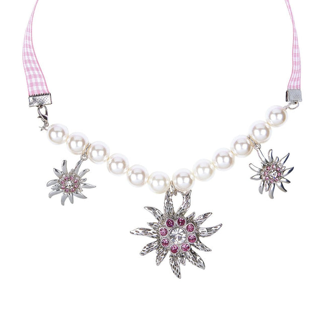 Oktoberfest Ketting Roze Zilver Met Edelweiss van Widmann koop je bij Partywinkel