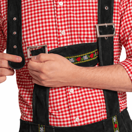 Oktoberfest Lederhose Zwart Lang van Partychimp koop je bij Partywinkel
