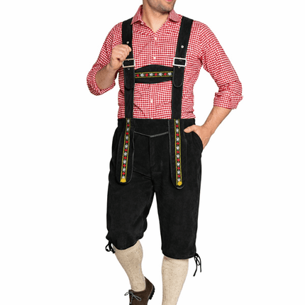 Oktoberfest Lederhose Zwart Lang van Partychimp koop je bij Partywinkel