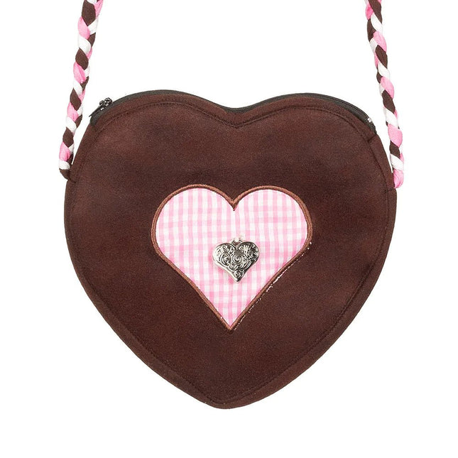 Oktoberfest Schoudertasje Bruin Roze van Boland koop je bij Partywinkel