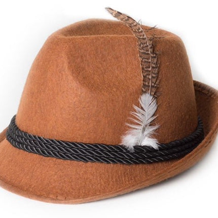 Oktoberfest Tiroler Hoed Beieren Bruin van Partychimp koop je bij Partywinkel