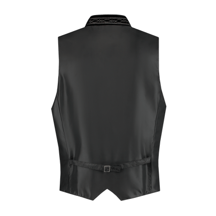 Oktoberfest Vest Zwart Trachtenweste Jaquard van Haus Huberts koop je bij Partywinkel