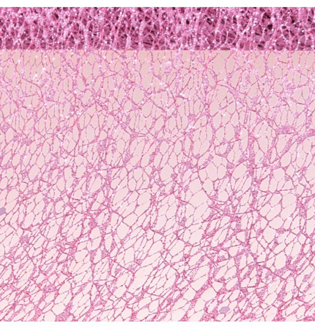 OLD PINK GLITTERED TABLE RIBBON 10CM X 5M van CHAKS koop je bij Partywinkel