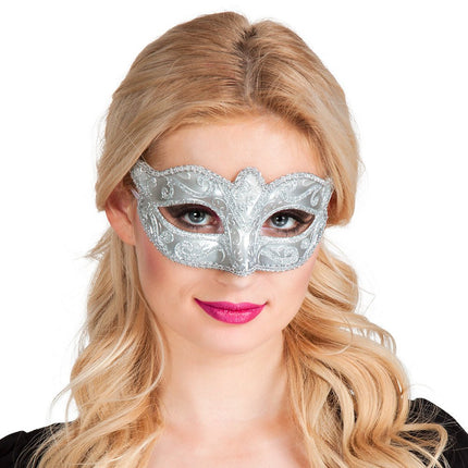 Oogmasker Venice Felina Zilver van Boland koop je bij Partywinkel