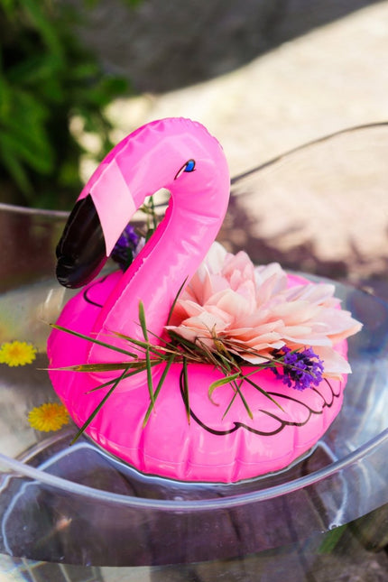 Opblaas Flamingo Bekerhouders 25cm 2st van Folat koop je bij Partywinkel