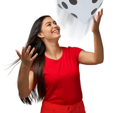 Opblaasbare Dobbelsteen 30x30 cm van Fiestas Guirca koop je bij Partywinkel