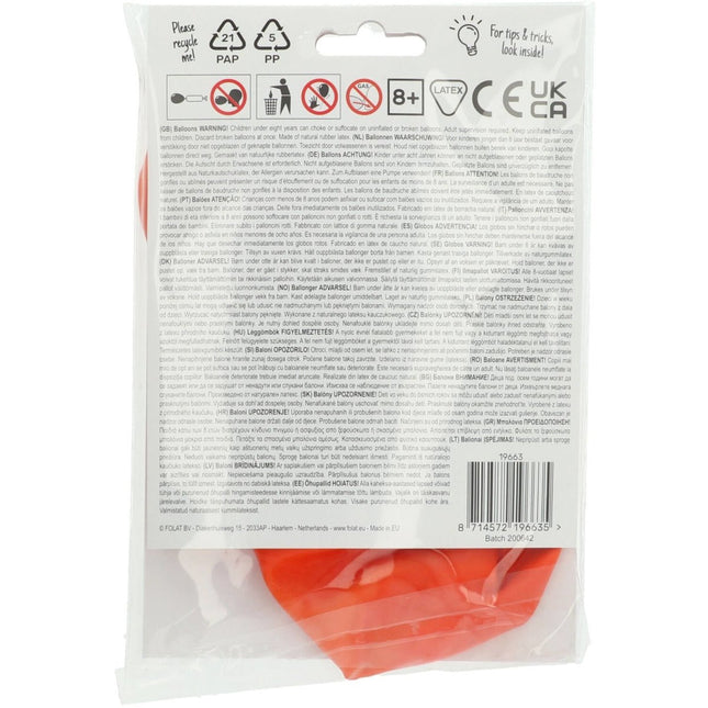 Oranje Ballon Tangerine Orange 80cm van Folat koop je bij Partywinkel