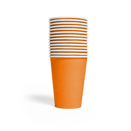 Oranje Bekers Papier 210ml 14st van WeFiesta koop je bij Partywinkel