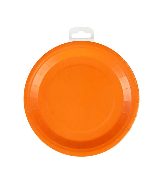 Oranje Borden Rond 23cm 8st van Paper Dreams koop je bij Partywinkel