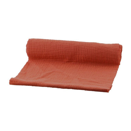 Oranje Tafelloper Katoen Donker 3m van CHAKS koop je bij Partywinkel