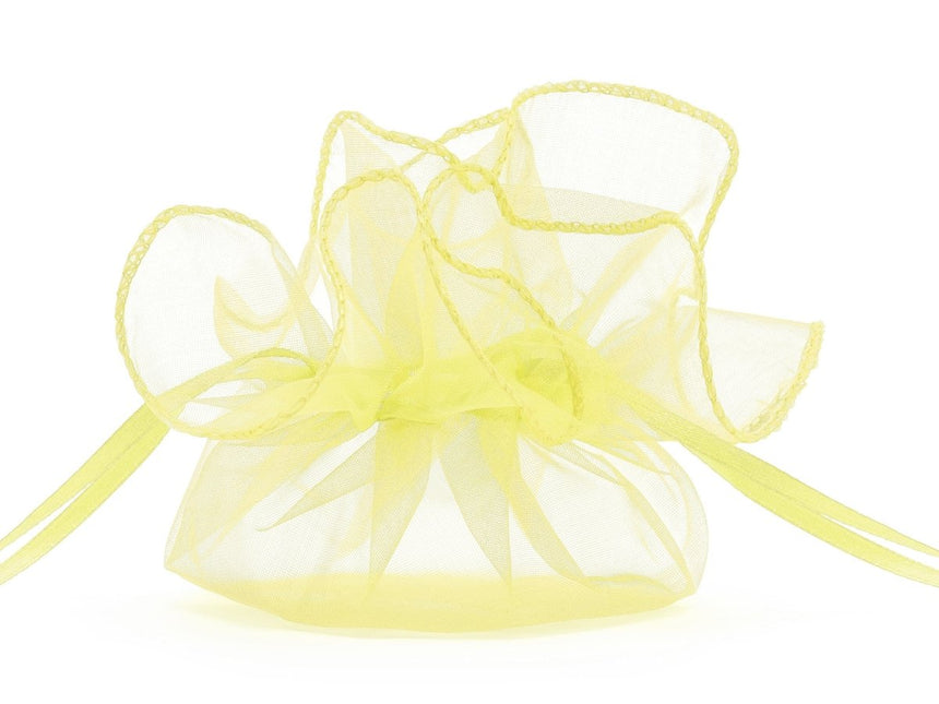 Organza Zakjes Lichtgeel 26cm 20st van Partydeco koop je bij Partywinkel