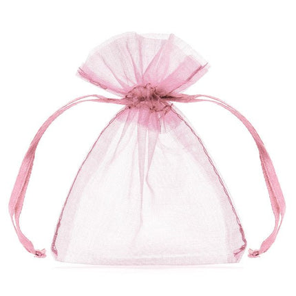 Organza Zakjes Roze 10cm 10st van Partydeco koop je bij Partywinkel