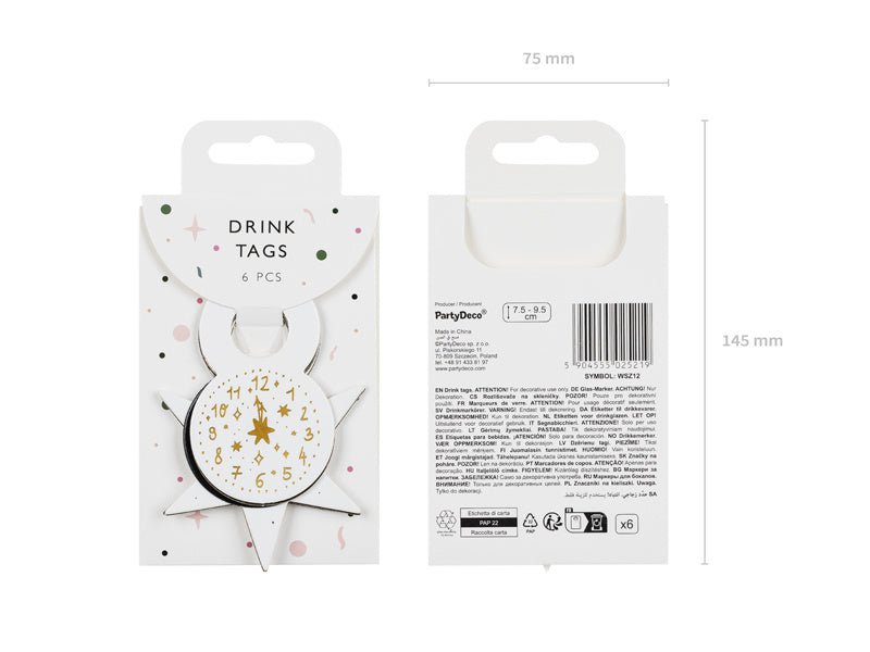 Oud En Nieuw Drinklabels 6st van Partydeco koop je bij Partywinkel